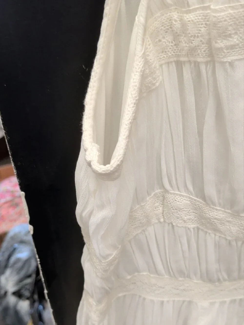 Abercrombie & Fitch White V-Neck Tiered Maxi Dress